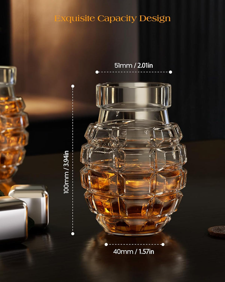 Grenade Whiskey Glasses (Set of 4) - Bottles2Gift