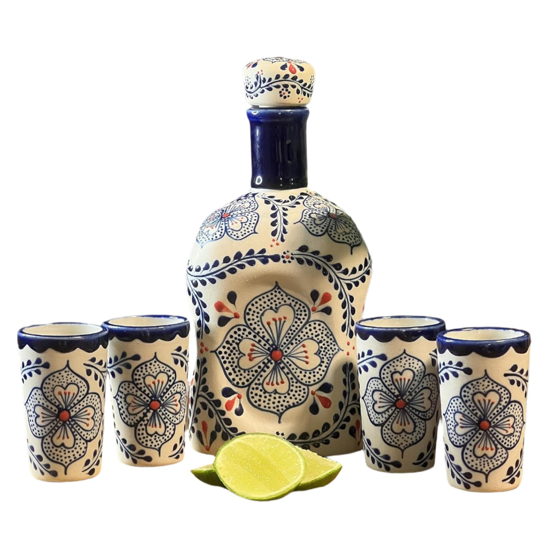 Hand - Painted Talavera - Style Tequila Decanter Set - Bottles2Gift