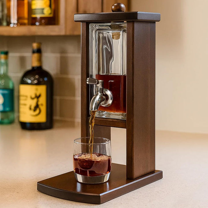 Handcrafted Wood & Glass Liquor Dispenser - Bottles2Gift