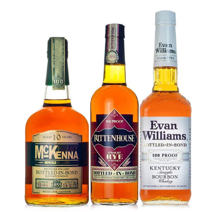 Heaven Hill Bottled - In - Bond Bourbon Bundle 2 (Henry Mckenna + Evan Willams B&B + Rittenhouse) - Bottles2Gift