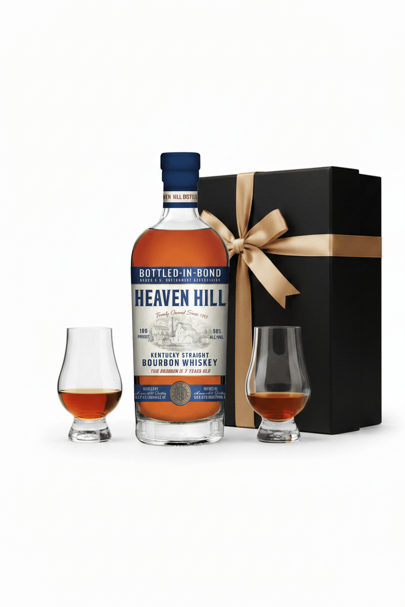 Heaven Hill Bottled-In-Bond Bourbon Gift Set W/Gift Box and Glasses 750ml - Bottles2Gift