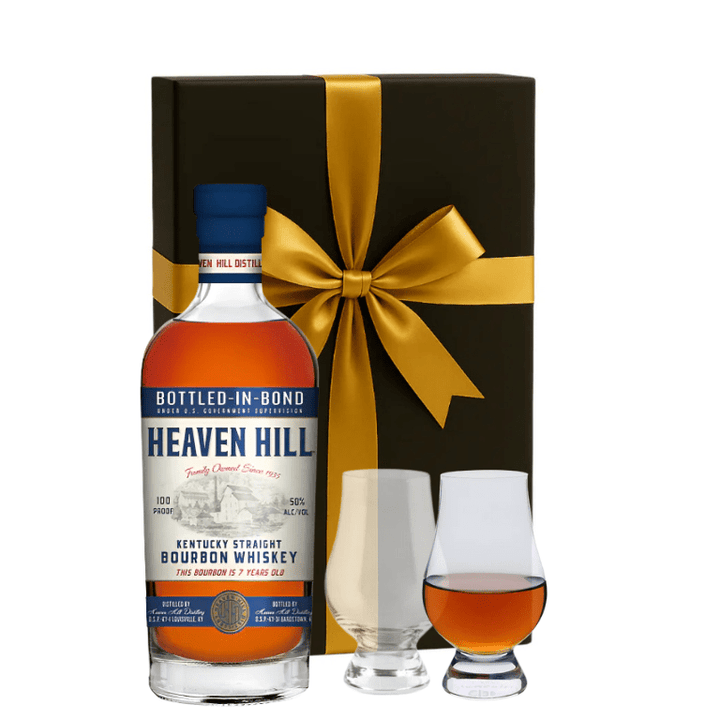 Heaven Hill Bottled - In - Bond Bourbon Gift Set W/Gift Box and Glasses 750ml - Bottles2Gift