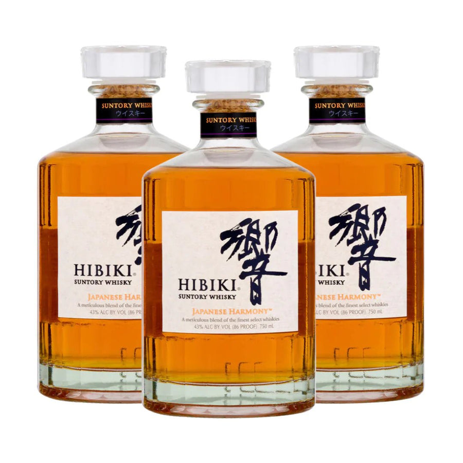 Hibiki Suntory Harmony Japanese Whisky 750ml 3 - Pack Bottle Combo - Bottles2Gift