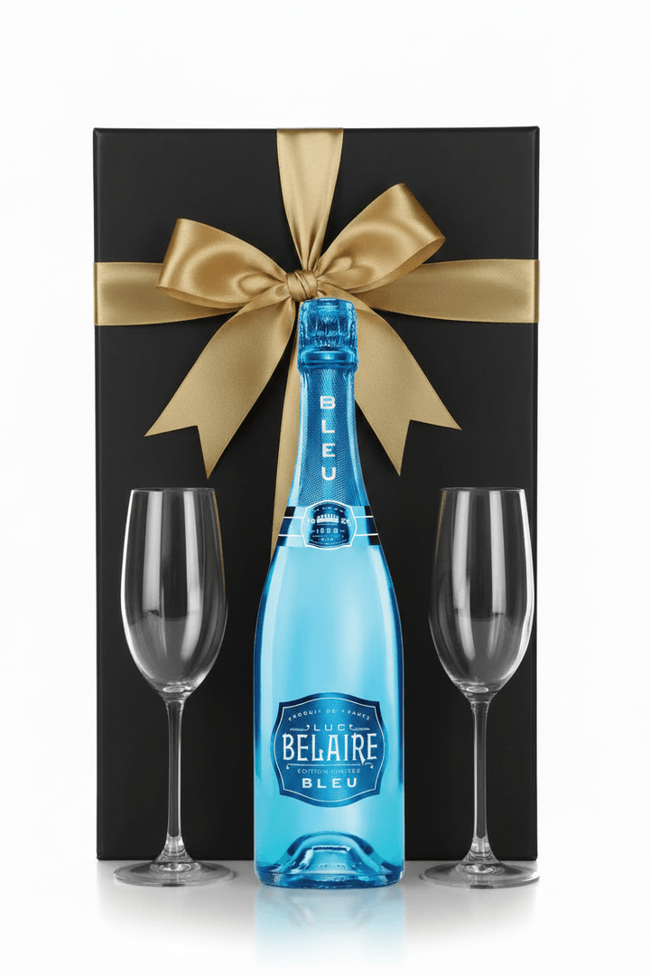 Luc Belaire Bleu Gift Box W/ 2 Champagne Flutes - Bottles2Gift