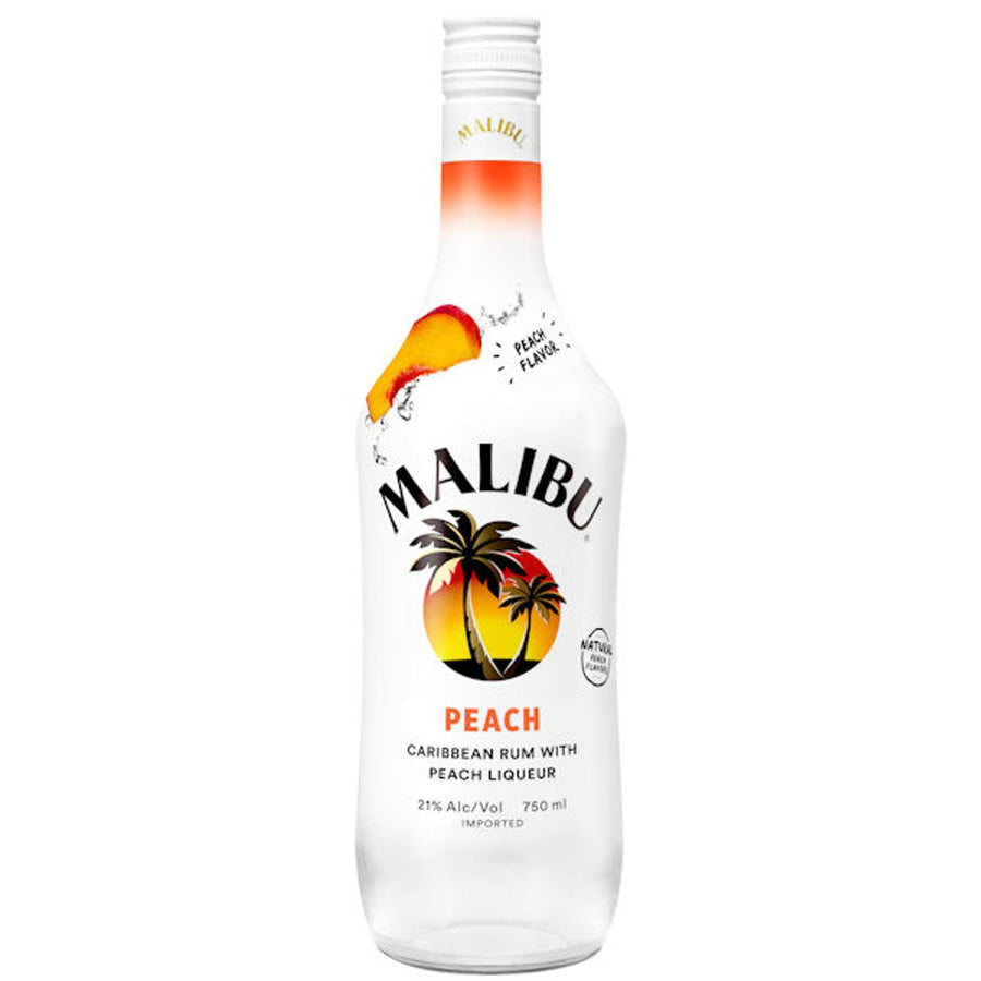Malibu Peach Flavored Caribbean Rum with Peach Liqueur - Bottles2Gift