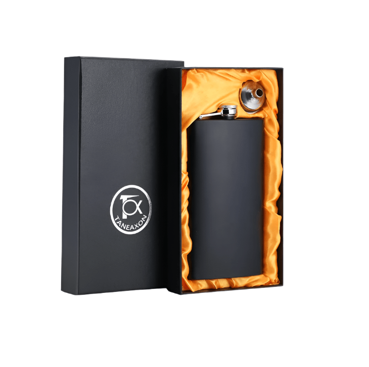Matte Black Hip Flask Gift Set - Bottles2Gift
