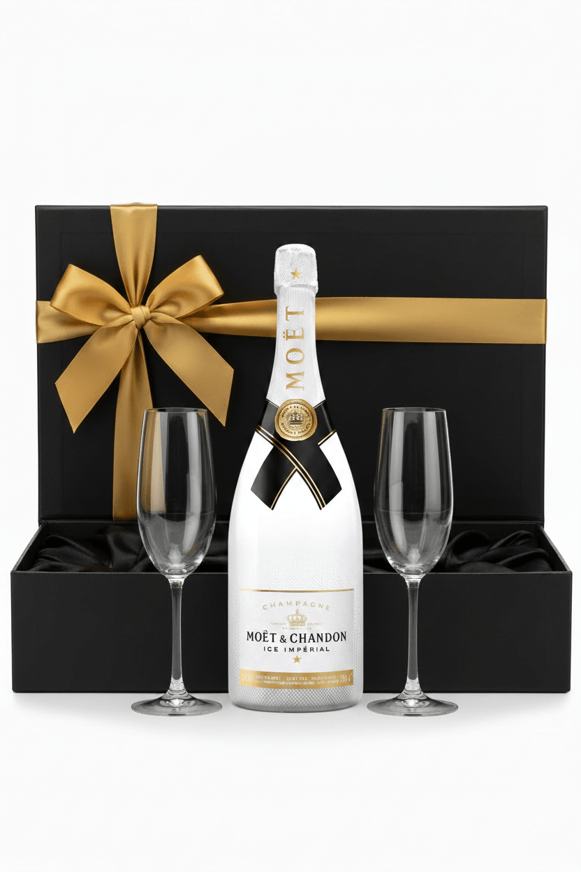 Moët & Chandon Ice Impérial Champagne Gift Box W/ 2 Champagne Flutes - Bottles2Gift