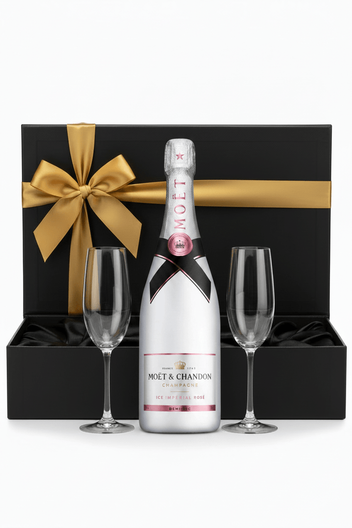 Moët & Chandon Ice Impérial Rosé Champagne Gift Box W/ 2 Champagne Flutes - Bottles2Gift