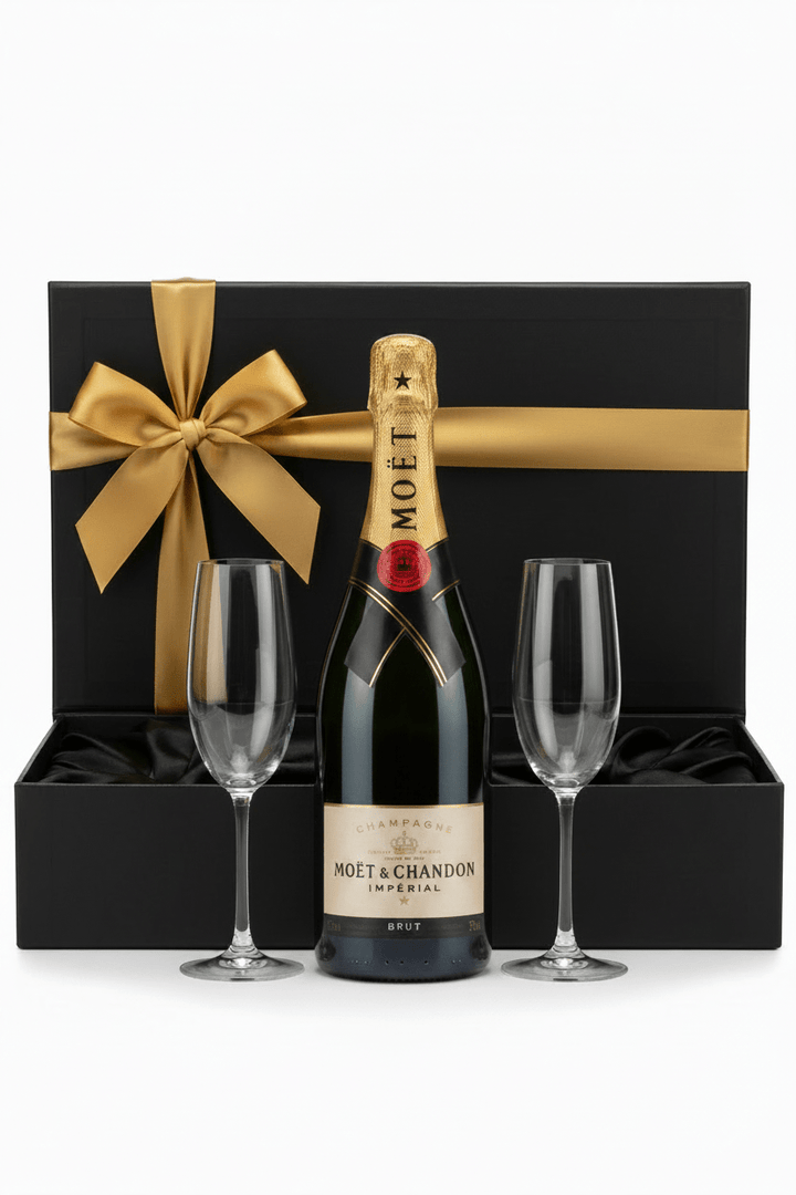 Moët & Chandon Impérial Brut Champagne Gift Box W/ 2 Champagne Flutes - Bottles2Gift
