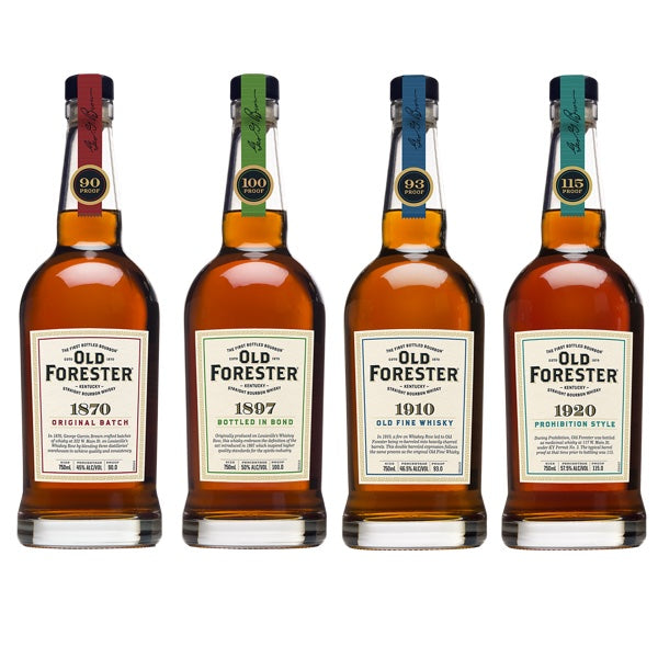 Old Forester Prohibition Series 4 Bottles Bourbon Whiskey Combo