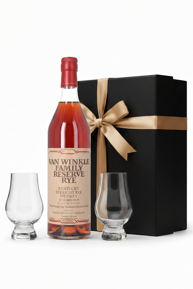 Pappy Van Winkle Family Reserve Rye Whiskey 750ml Gift Set W/ Gift Box & Glasses - Bottles2Gift