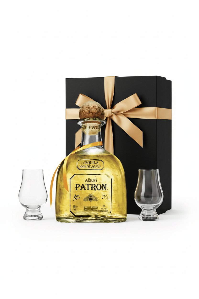 Patrón Añejo Tequila Gift Set W/ Gift Box and 2 Glasses 750ml - Bottles2Gift