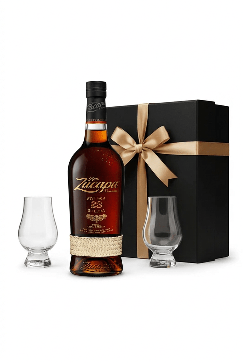 Ron Zacapa 23 Rum Gift Set with Gift Box & 2 Tasting Glasses 750ml - Bottles2Gift
