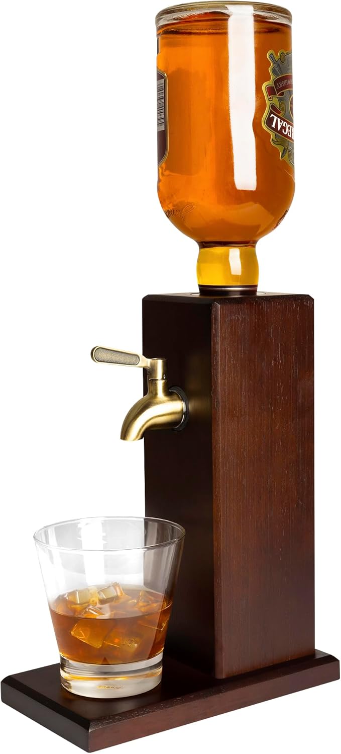 Rustic Wood & Brass Liquor Dispenser - Bottles2Gift