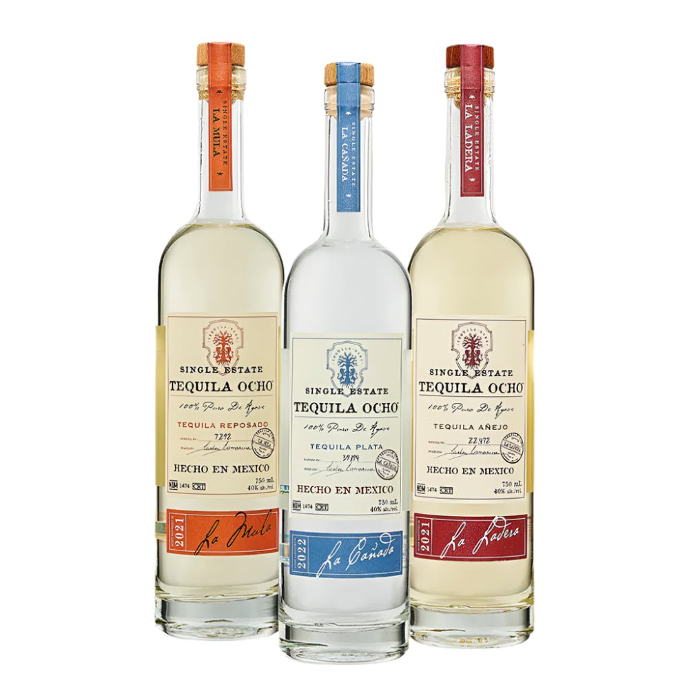 Tequila Ocho Plata, Reposado & Anejo Bundle - Bottles2Gift