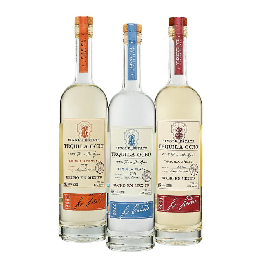Tequila Ocho Plata, Reposado & Anejo Bundle - Bottles2Gift