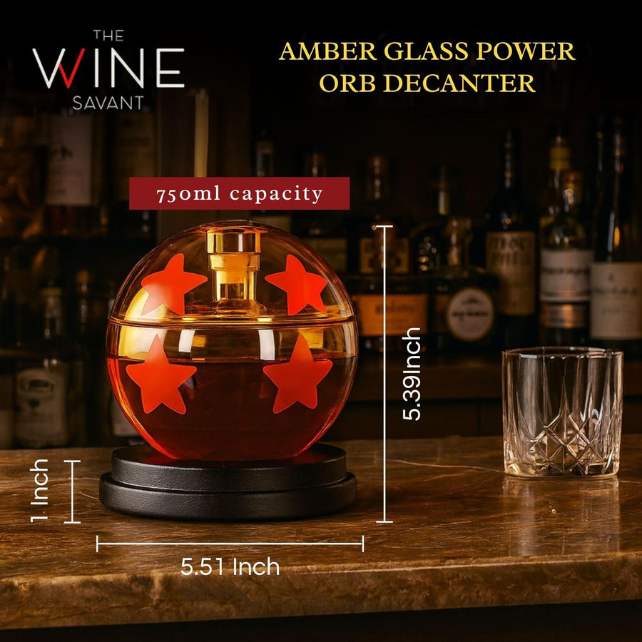 The Legendary Amber "Four - Star" Wishing Orb Decanter - Bottles2Gift