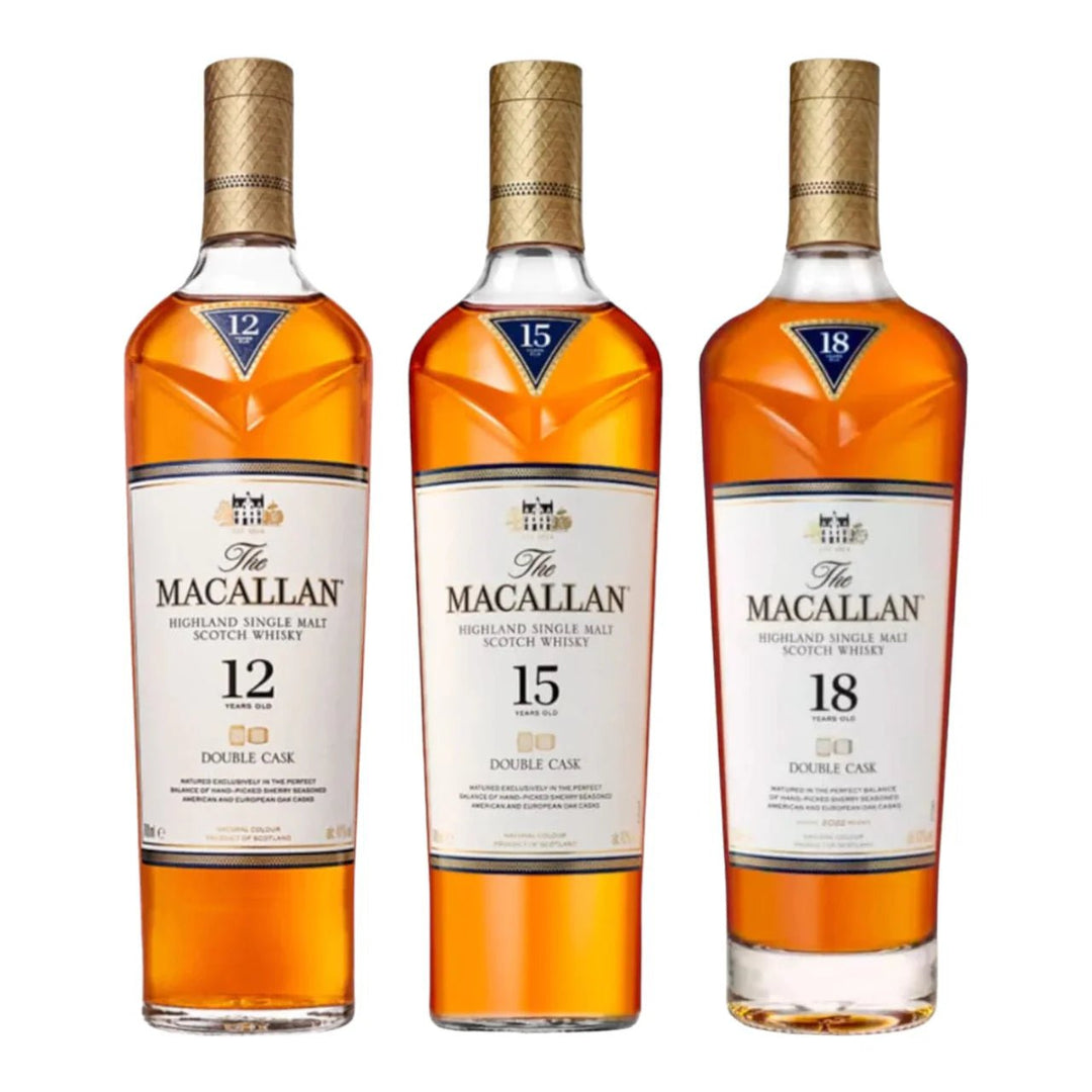 The Macallan Double Cask Age Exploration Bundle 12yr 15yr 18yr - Bottles2Gift