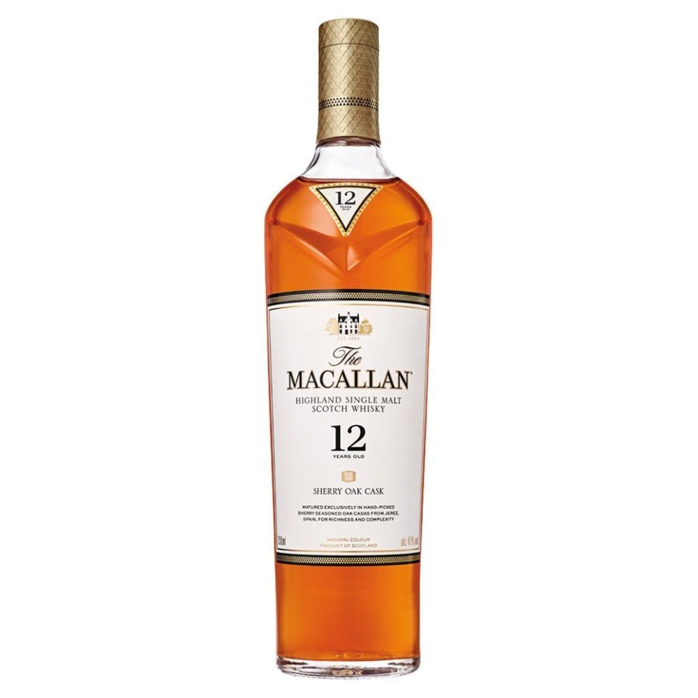 The Macallan 12 Year Sherry Oak 750ml Gift Set W/Gift Box+Glasses+
