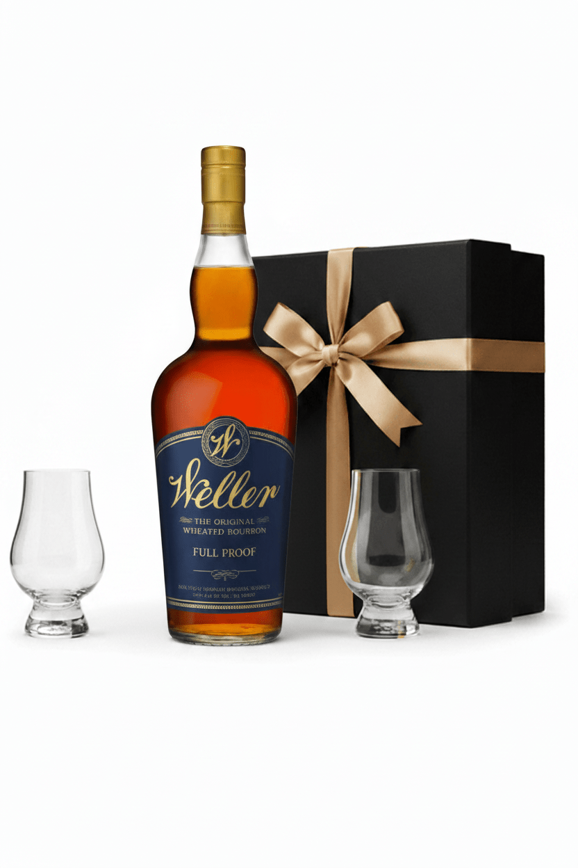 Weller Full Proof Bourbon Gift Set W/Gift Box and Glasses 750ml - Bottles2Gift