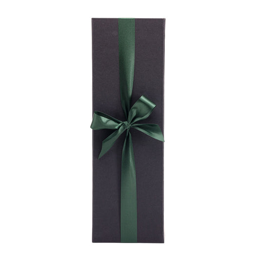 Custom Black Gift Box W/ Foam Insert, Ribbon, Thank you Card & Silk Fabric Lining